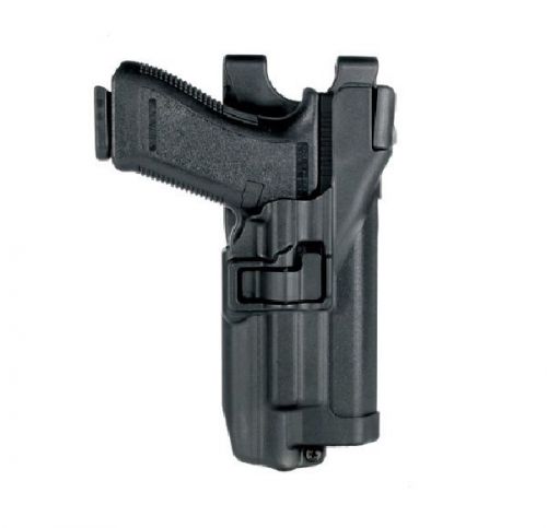 Blackhawk 44h113pl-r plain black rh level 3 serpa glock 20/21/37/38 gun holster for sale