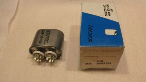 Aerovox motor run capacitor 2 mfd 370vac 6x650  z50p3702m10 protected for sale