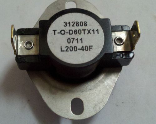 LIMIT SWITCH  Dryer Thermostat L200-40F EMERSON 312808 T-O-D60TX11 0711