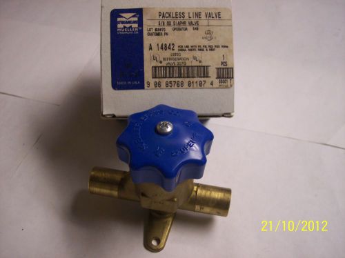 Streamline mueller packless a 14842 5/8 diaphragm refrigeration line valve bin#8 for sale