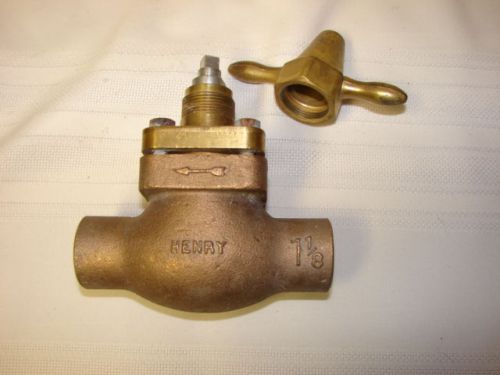 Henry 1-3/8&#034; bronze wing cap gate valve 1-3/8&#034; od solder joint  -  new for sale