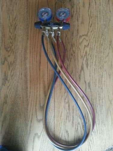 Zeppelin 2 valve manifold gauge with hoses r-22 r-404a r-134a for sale