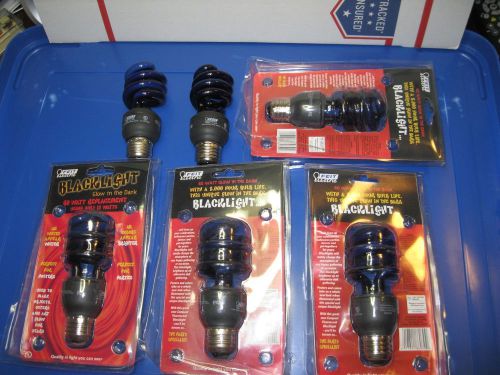 Lot of (6)13W Mini Spiral Black Light 60HZ- Feit Electric-New in package and NIP