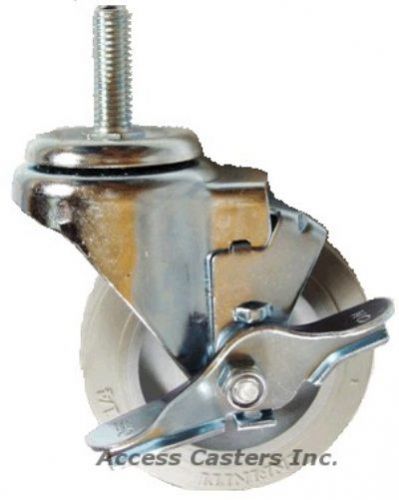 5pb2isb 5&#034; threaded stem caster, non marking wheel with brake, 265 lb. capacity for sale