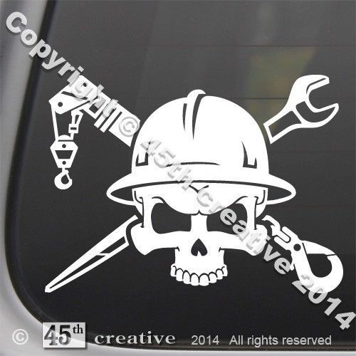 Riggers crossbones decal - industrial rigging shackles clevis chain hook sticker for sale