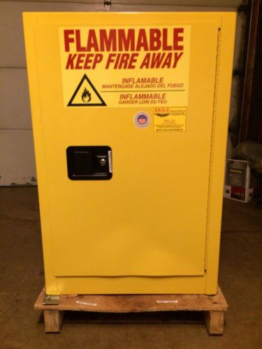 Eagle safety cans &amp; storage - 12 gallon yellow flamable material storage cabinet for sale