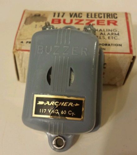 Vintage archer 117 vac 60 hz blue signaling door bell alarm electric buzzer for sale