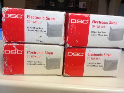 Lot of 4 NEW DSC Electronic Siren SD 15W-ULF 15Watt Dual Tone Surface Mount NOS