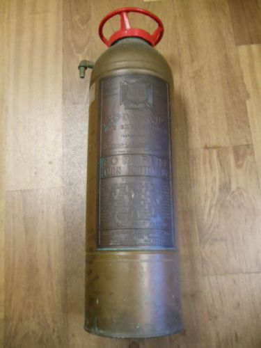 antique ALFCO Model 351 Soda - Acid Brass FIRE Extinguisher Primitive Decor
