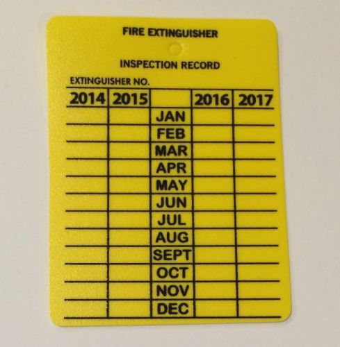 Pack of 25 fire extinguisher plastic 4-yr inspection tags new current  4ptagbr for sale