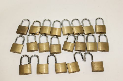 Lot of 21 Padlocks Storage Unit Locks Lock Gold No Key Steel Hardened