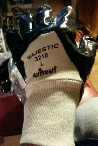 MAJESTIC Actifresh  NITRILE? RUBBER  COATED OVER WHITE CLOTH GLOVES NEW  12 PAIR