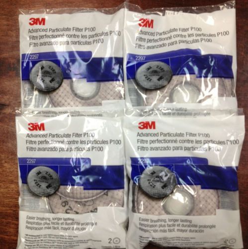 3M 2297 Advanced Particulate Filter P100. Lot Of 4 Package. (2 Filter In Package