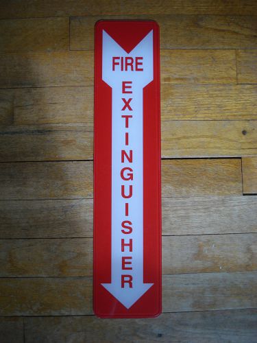 FIRE EXTINGUISHER - Self-Adhesive Red Plastic Safety Sign - 18 x 4 inches