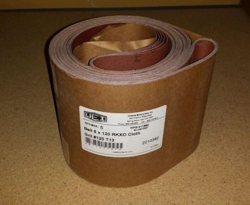 Lot of 5 uneeda sanding belts 120 grit 6&#034; x 120&#034; new for sale