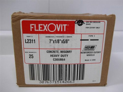 Flexovit L2311 Reinforced Cutoff Wheels NEW Lot 7&#034;x1/8&#034;x5/8&#034; Heavy Duty U.S.A.