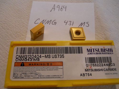 10 new mitsubishi cnmg 431 ms carbide inserts. grade: us 735 {a964} for sale