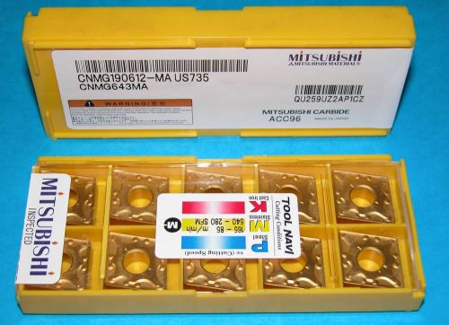 Cnmg 643 ma us735 mitsubishi carbide inserts ** 10 pieces / sealed pack ** for sale