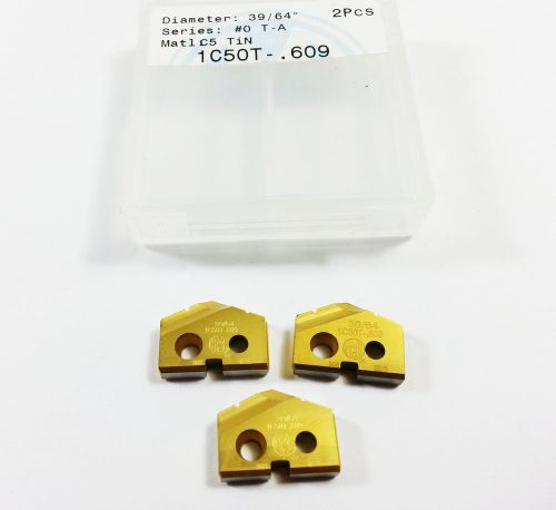 NEW 39/64&#034; AMEC #0 T-A Carbide C5 TiN  (3 PCS)  Spade Inserts (L817)