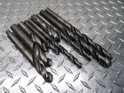 Lot of 9 drill bits  33/64&#034; to 55/64&#034; diameter size range for sale
