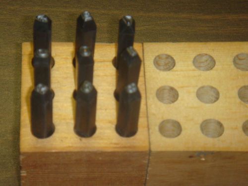 Vintage 1/8&#034; Steel Stamps Numbers 0 - 9 Young Brothers Iowa In Box (382)