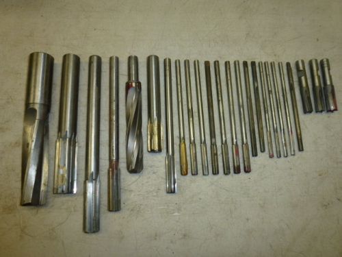 LOT of (25) ASSORTED CARBIDE TIPPED REAMERS, ROUND SHANKS / HANNIBAL, CLEVELAND,