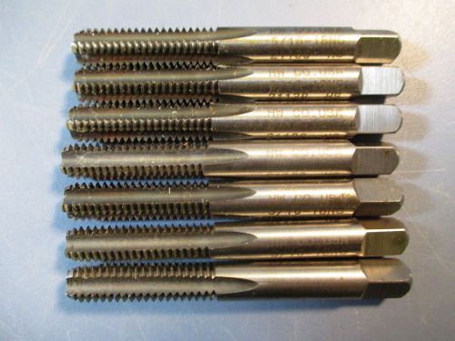 Lot of 7 hw co bottoming hand taps, 5/16-18 nc, hs gh3, 4 flute, straight, usa for sale