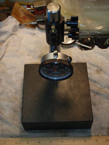 Granite check stand surface plate &amp; fowler dial indicator gage for sale