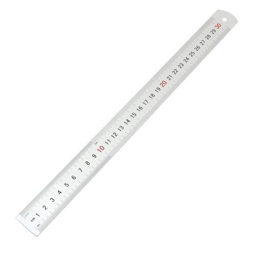 30cm 12&#034; Measuring Range 2 Side 0.5mm Accuracy Aluminium Alloy Straight Ruler
