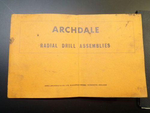 AECHDALE RADIAL DRILL ASSEMBLIES DRAWINGS
