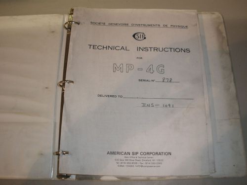 Sip Jig Bore MP-4G Manual Technical Instruction