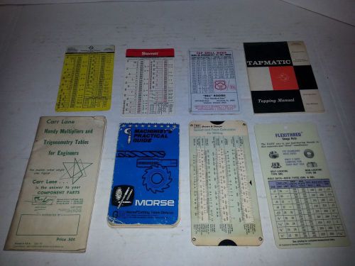 Lot Of 8 Machinist&#039;s Guides And Cards