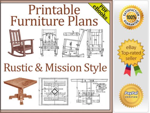 Cd-r rustic &amp; mission furniture plans woodworking instructions wood shop crafts for sale