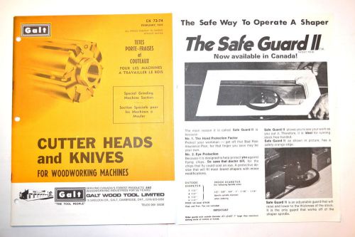GALT CUTTER HEADS &amp; KNIVES FOR WOODWORKING CATALOG &amp; SAFE GUARD ADVERT #RR559