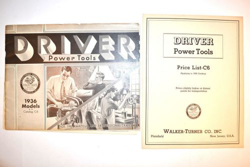 1936 walker turner driver power tools  models catalog c6 #rr240 lathe drill saw for sale