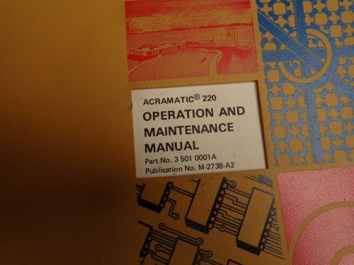 Cincinnati Milacron Manual Acramatic 220 NC Maintenance Cintimatic 5H-100 operat