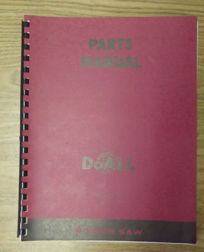 *ORIGINAL* DoAll C-58 Parts Manual Horizontal Bandsaw C58 Power Band Saw