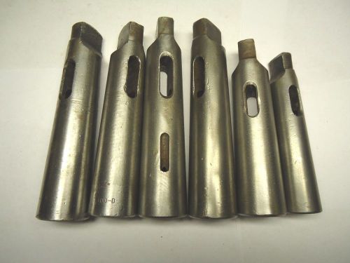 6 MORSE TAPER DRILL ADAPTER SLEEVES FOUR #4 TO #3 - ONE #4 TO #2 - ONE #3 TO #2