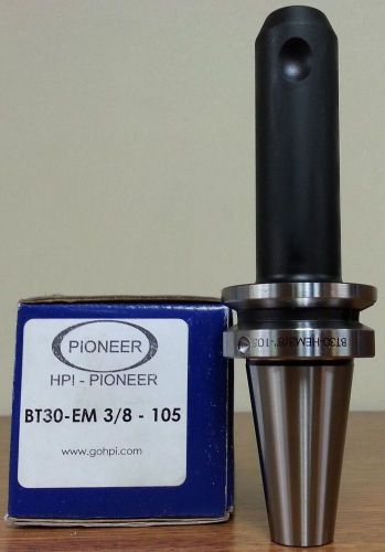 HPI Pioneer BT30 3/8 0.3750 End Mill Holder 4.13&#034; Coolant Thru **NEW**
