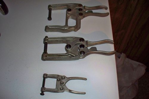 3 KNU-VISE locking clamps metal tools machinists antique vintage old adjustable