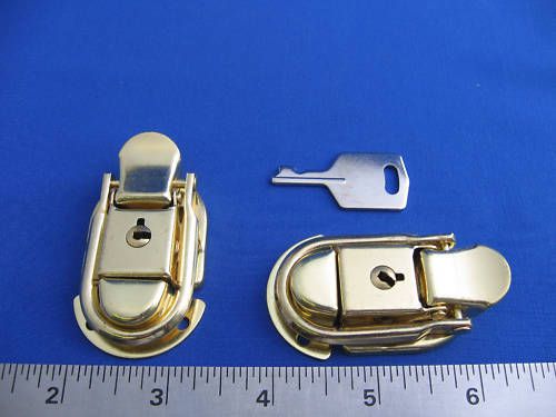 2 SETS- BRASS COLORED DRAWBOLT CLOSURE FOR CASES