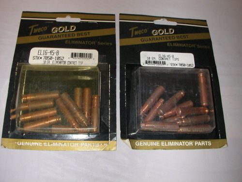 20 Tweco Contact Tips EL 16-45 Eliminator Style Gun #1160-1613 Mig NOS