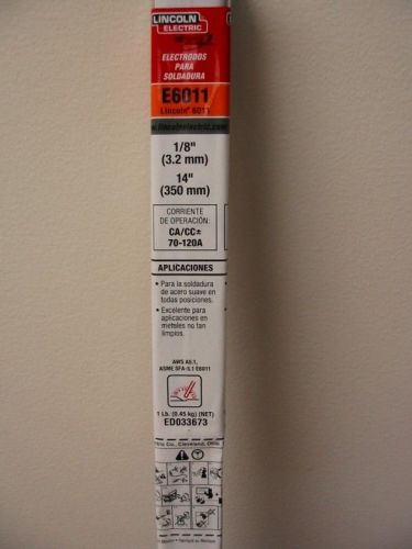 Lincoln electric e6011 stick electrode 1/8&#034; x 14&#034; x 1 lb - ed033673 for sale