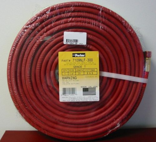 Parker grade t twin welding hose - 25&#039; x 1/4&#034; b&amp;b fittings - 7109nlf-300 for sale