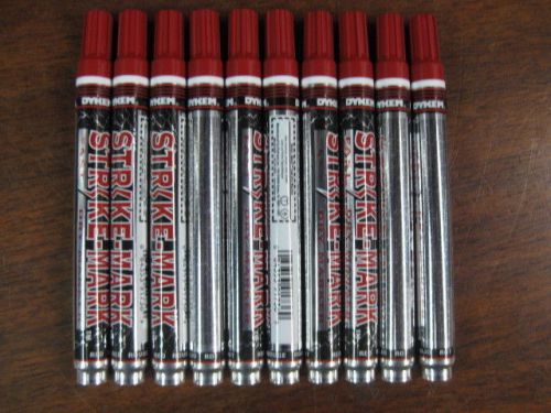 New lot of 10 itw dykem medium red strike-mark marker for sale