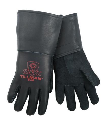 Tillman 875 Onyx All Black Premium Top Grain Elkskin Welding Gloves, Medium