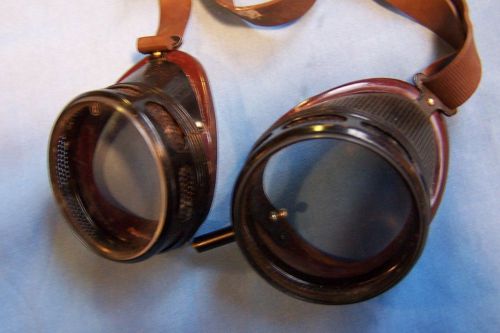 VINTAGE STEAMPUNK GOGGLES, MOTORCYCLE, WELDING,SAFETY, INTERCHANGABLE LENSES