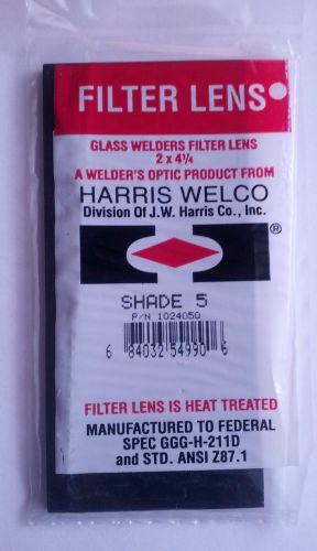Welding Helmet Filter Lens Glass Welders 2 x 4.25 Shade 5 Harris Welco NEW