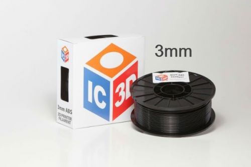 IC3D 3mm ABS 3D Printer Filament 2lb Black - MADE IN USA