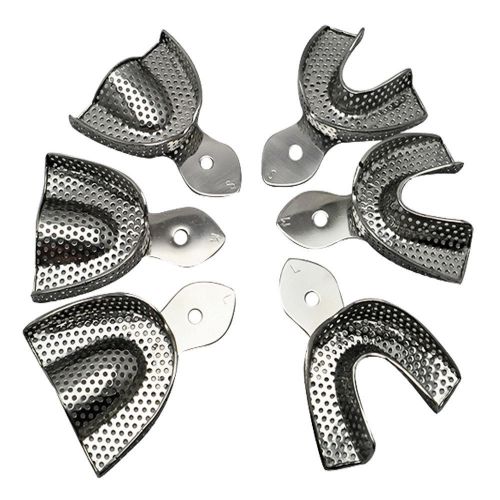 New 1set 6pc dental stainless steel anterior impression trays large middle small for sale